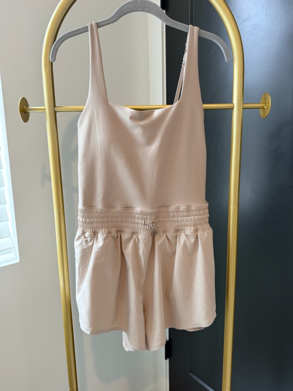 Soft Grey Romper Athleisure with shorts